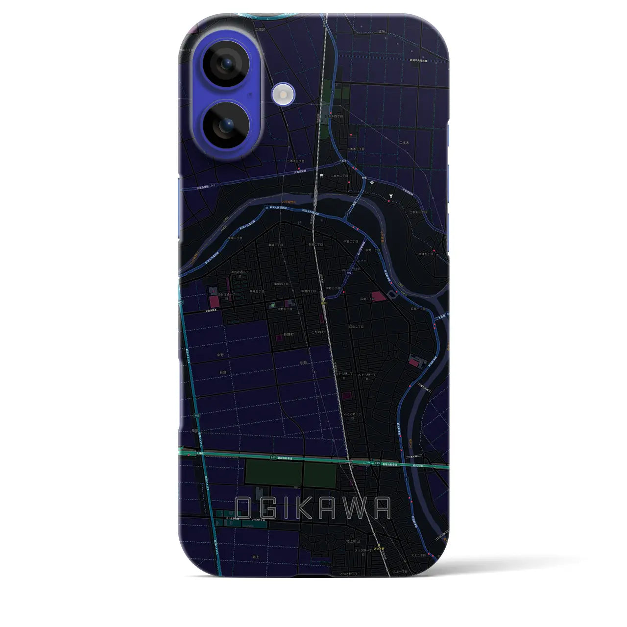 【荻川(新潟県)】地図柄iPhoneケース(バックカバータイプ)