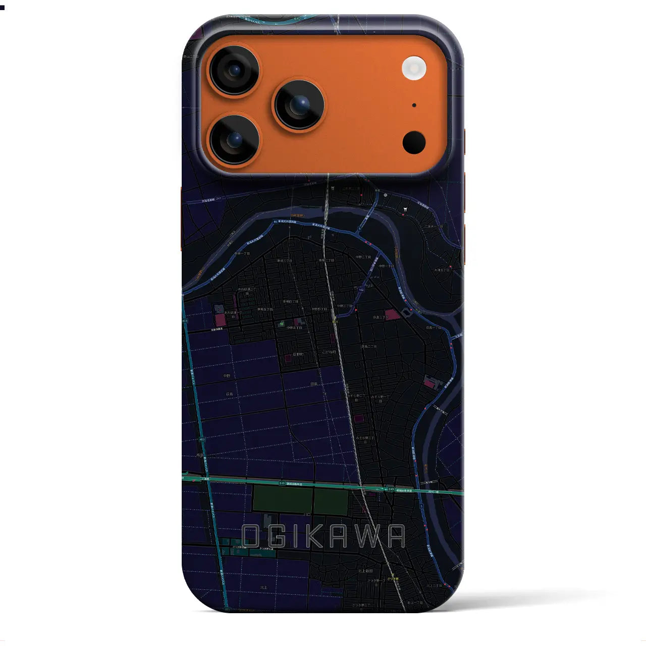【荻川(新潟県)】地図柄iPhoneケース(バックカバータイプ)