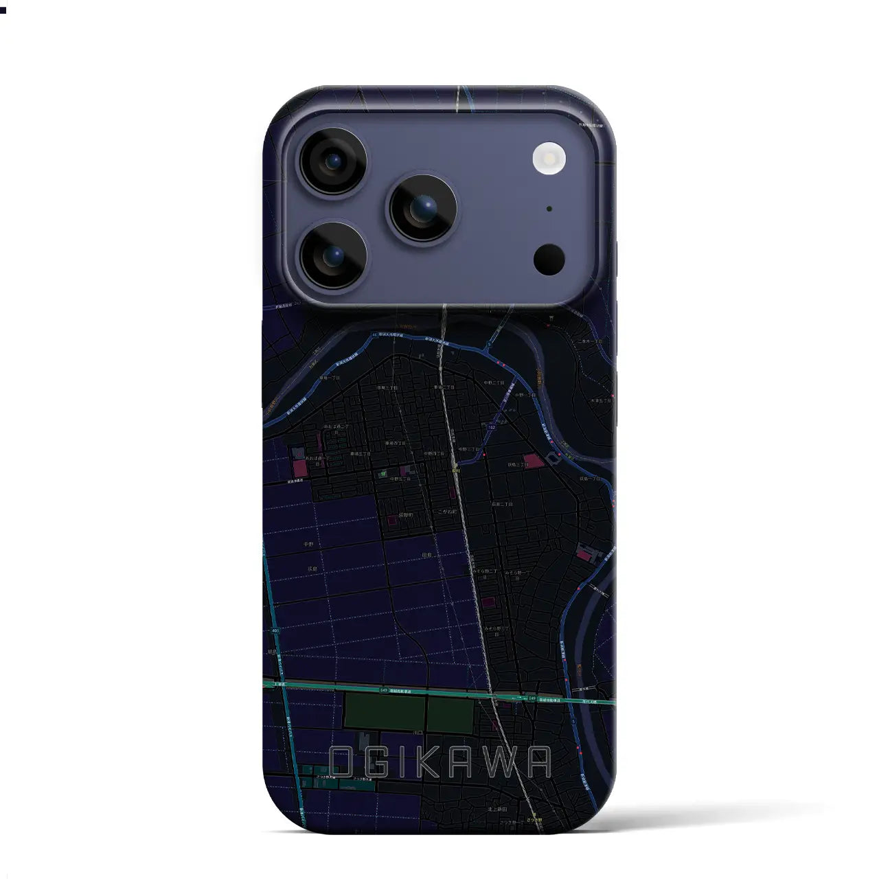 【荻川(新潟県)】地図柄iPhoneケース(バックカバータイプ)