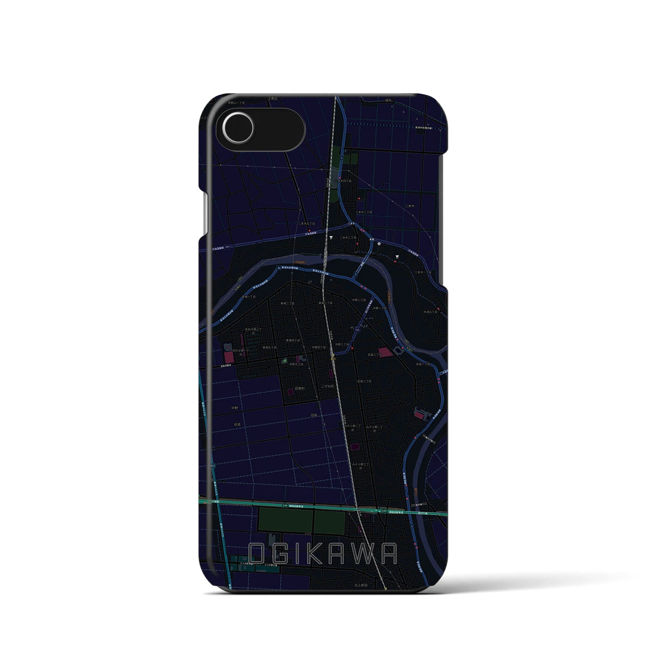 【荻川(新潟県)】地図柄iPhoneケース(バックカバータイプ)