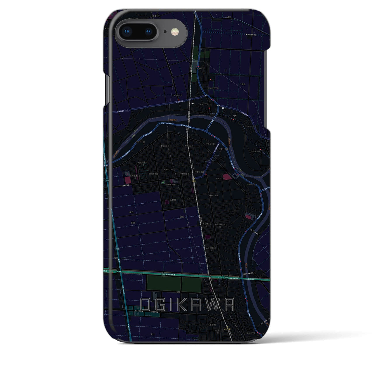 【荻川(新潟県)】地図柄iPhoneケース(バックカバータイプ)
