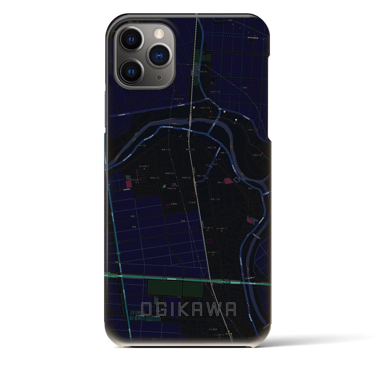 【荻川(新潟県)】地図柄iPhoneケース(バックカバータイプ)