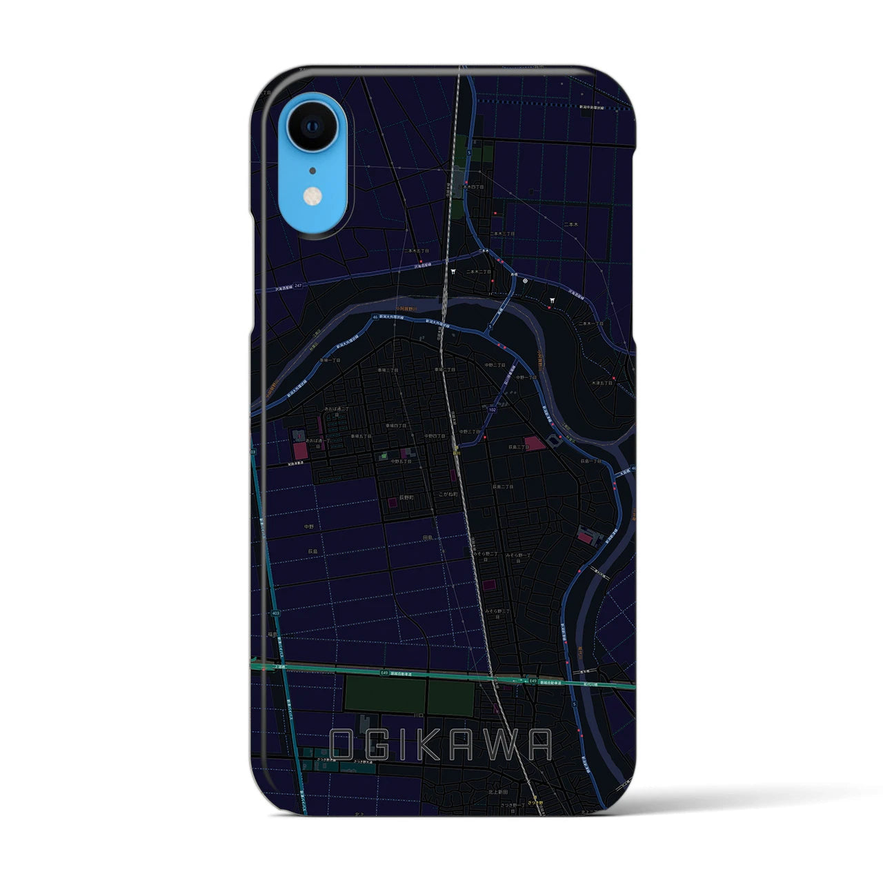 【荻川(新潟県)】地図柄iPhoneケース(バックカバータイプ)