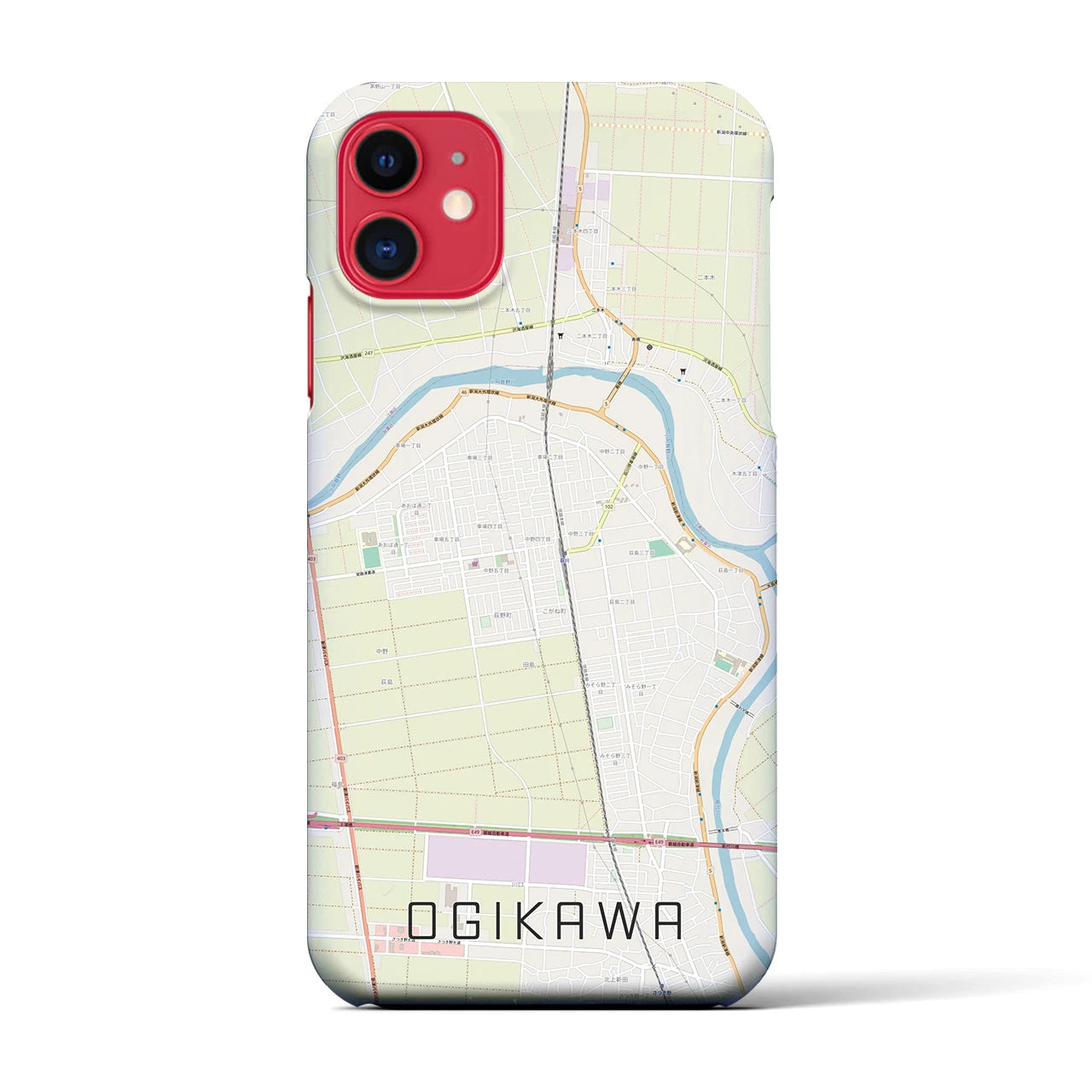 【荻川(新潟県)】地図柄iPhoneケース(バックカバータイプ)
