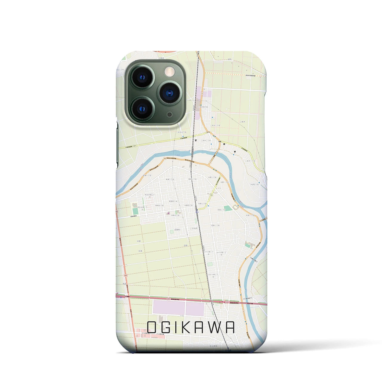 【荻川(新潟県)】地図柄iPhoneケース(バックカバータイプ)