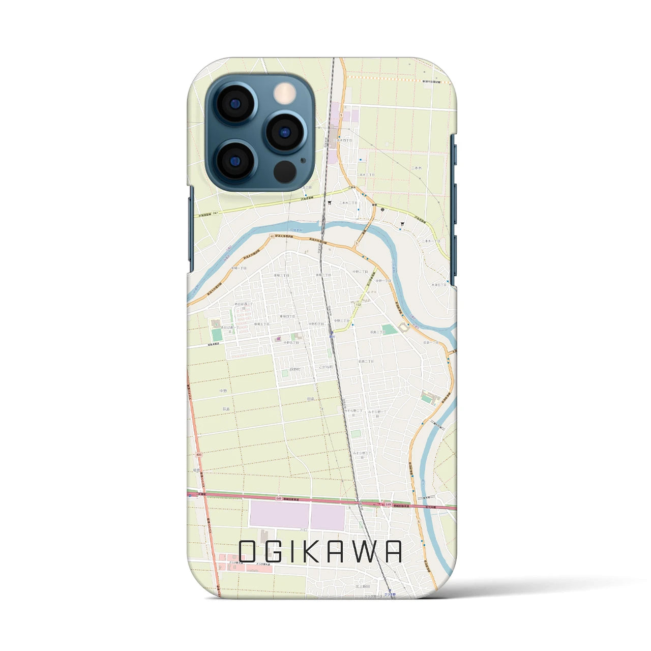 【荻川(新潟県)】地図柄iPhoneケース(バックカバータイプ)