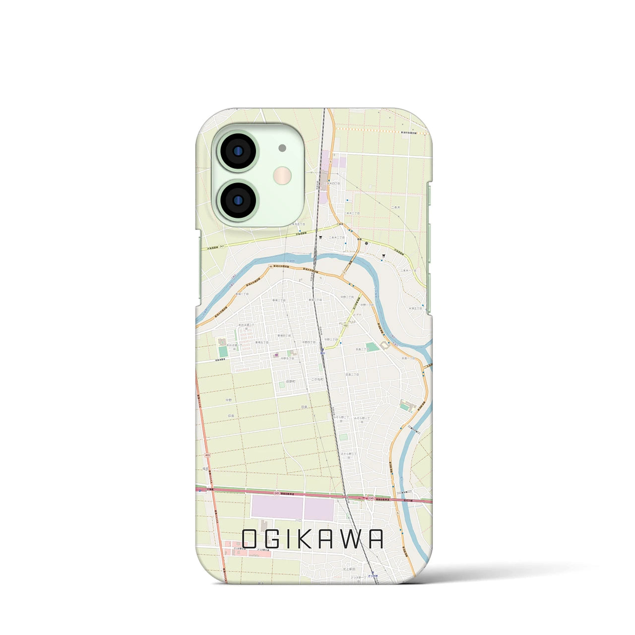 【荻川(新潟県)】地図柄iPhoneケース(バックカバータイプ)