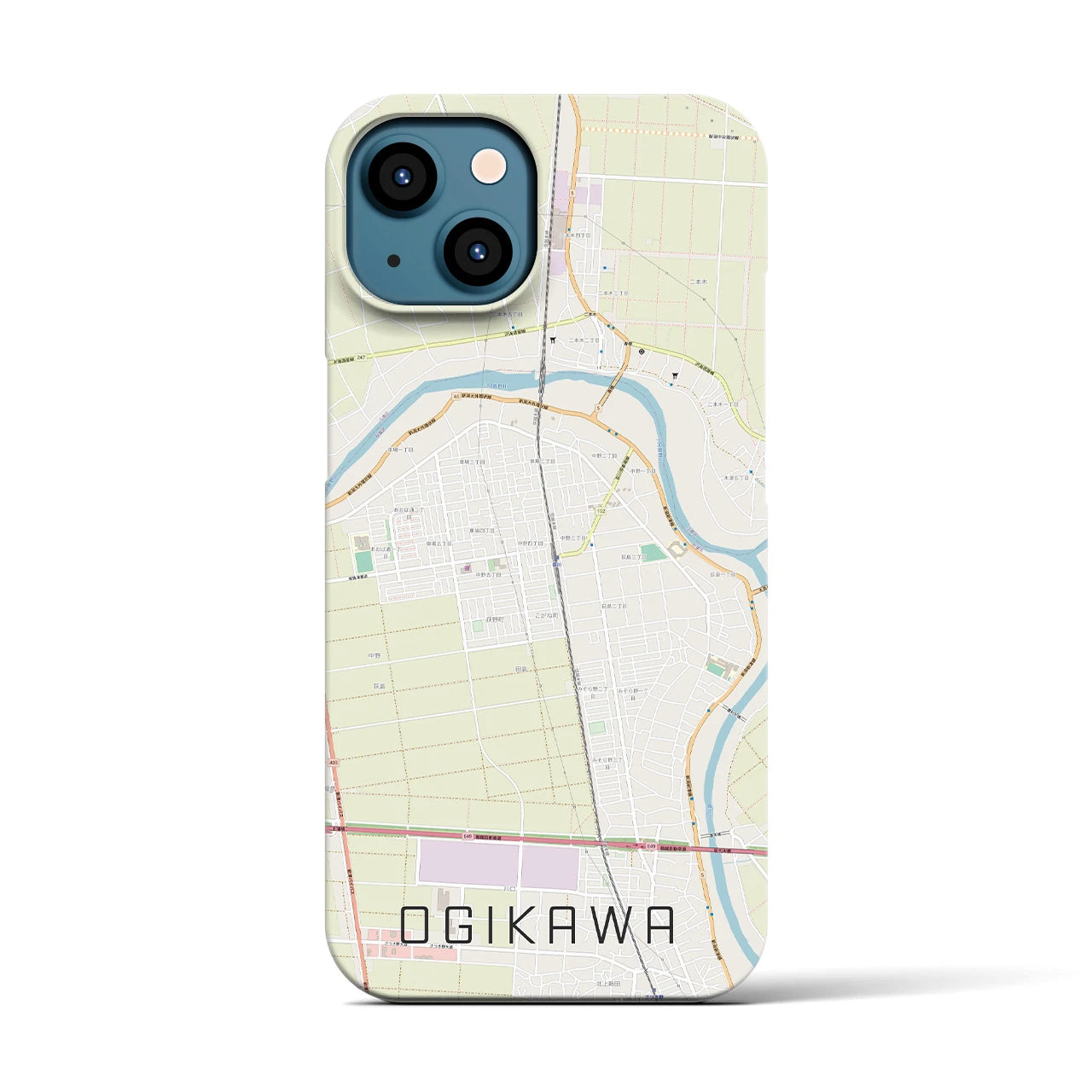【荻川(新潟県)】地図柄iPhoneケース(バックカバータイプ)