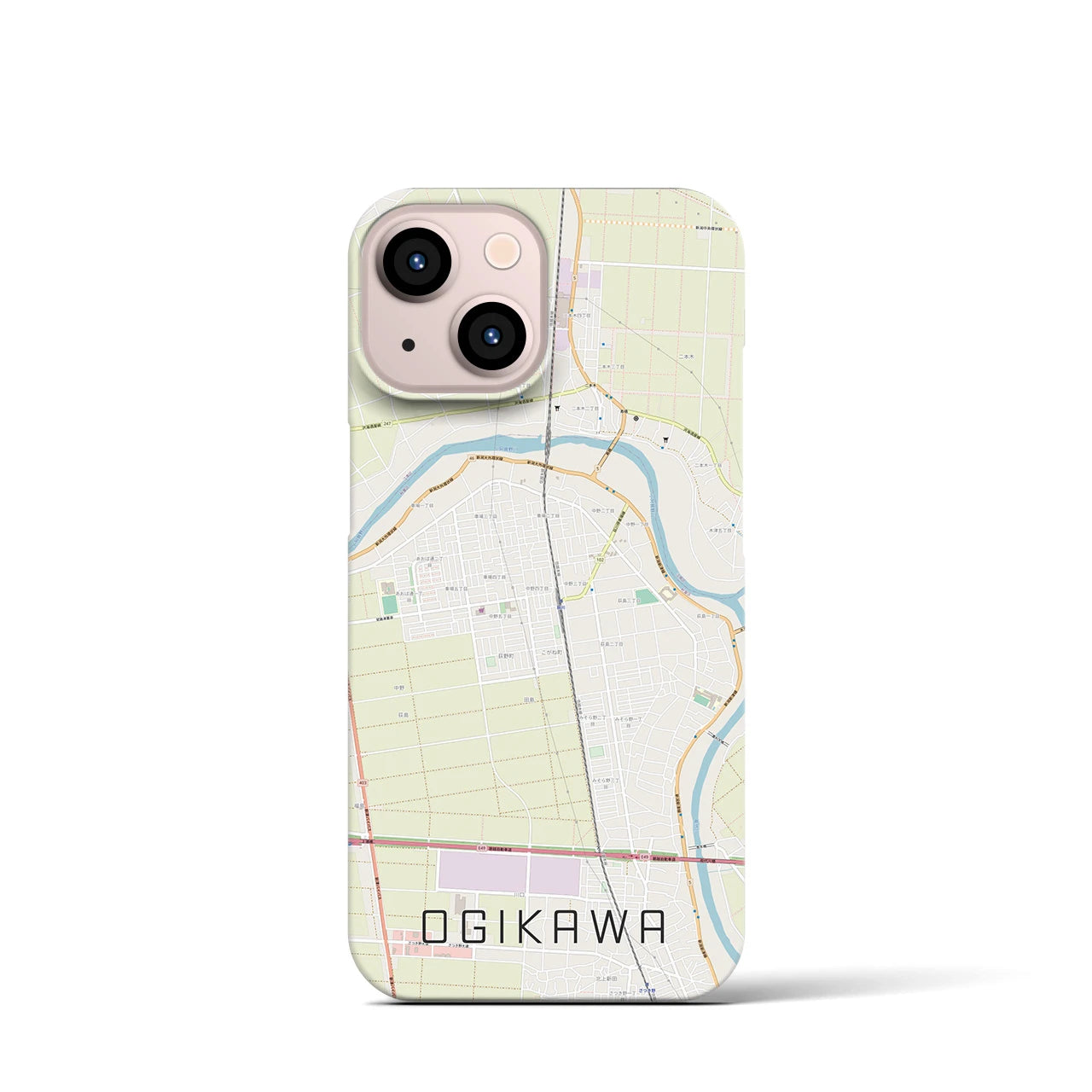【荻川(新潟県)】地図柄iPhoneケース(バックカバータイプ)