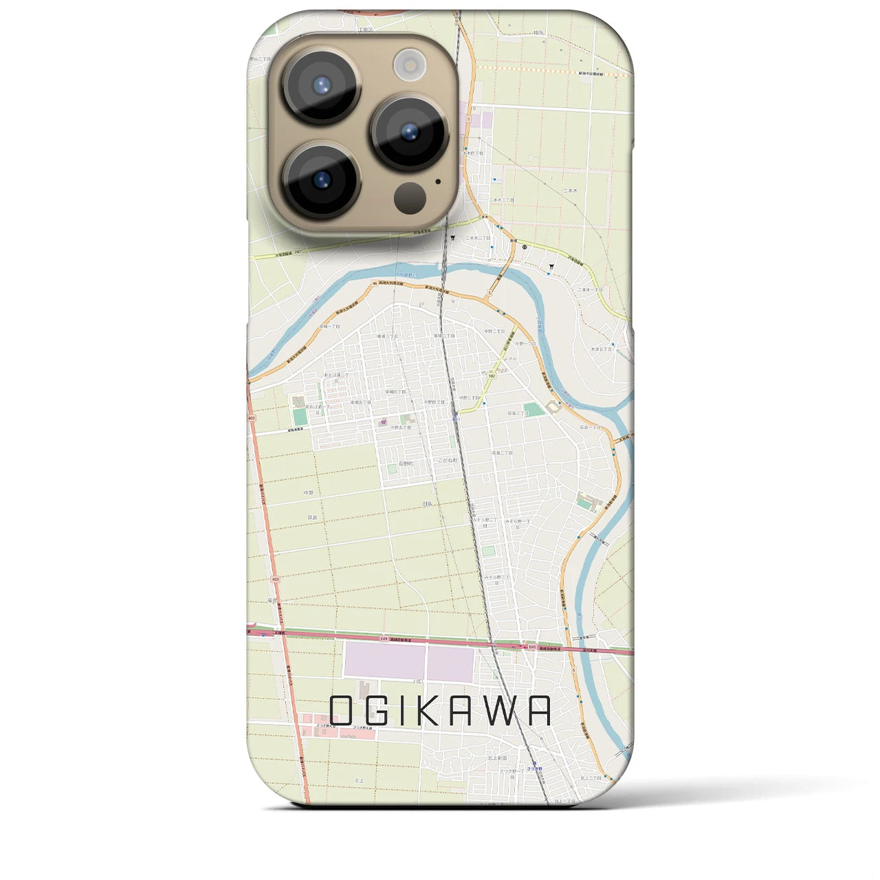 【荻川(新潟県)】地図柄iPhoneケース(バックカバータイプ)