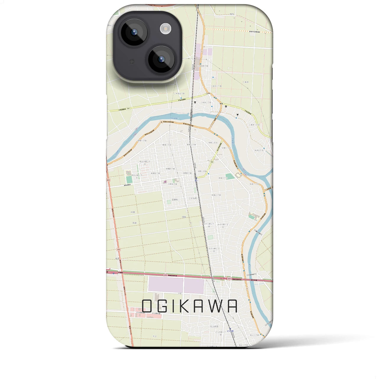 【荻川(新潟県)】地図柄iPhoneケース(バックカバータイプ)