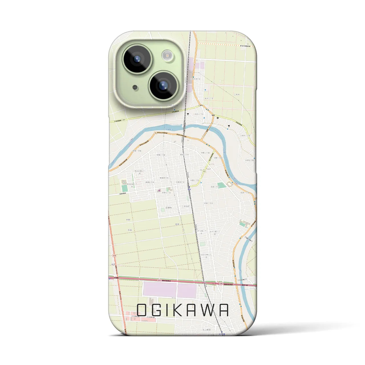 【荻川(新潟県)】地図柄iPhoneケース(バックカバータイプ)