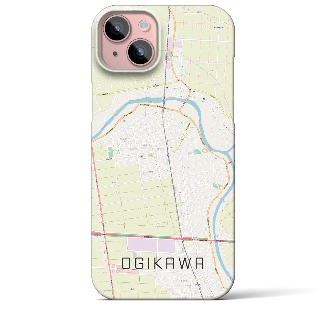 【荻川(新潟県)】地図柄iPhoneケース(バックカバータイプ)