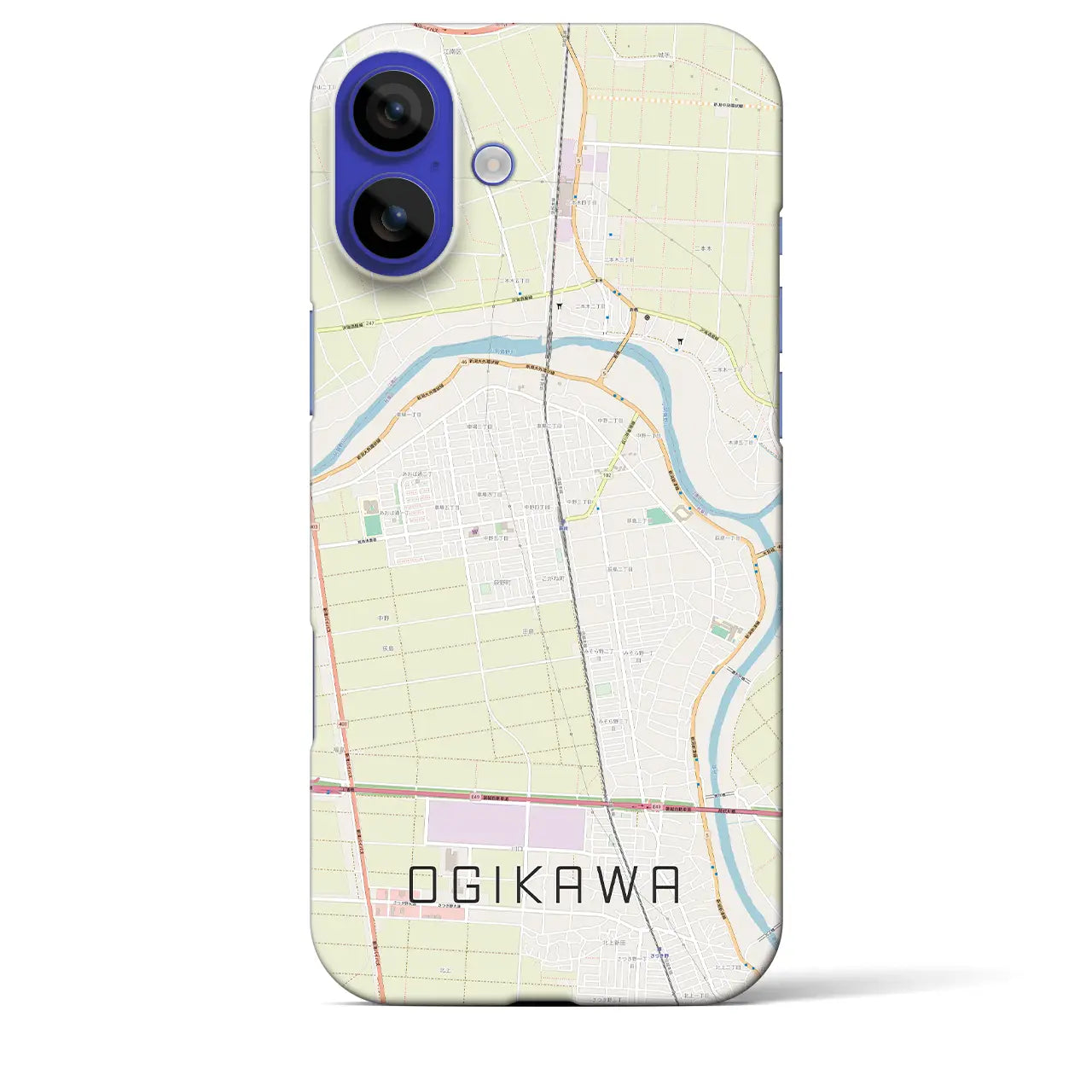 【荻川(新潟県)】地図柄iPhoneケース(バックカバータイプ)