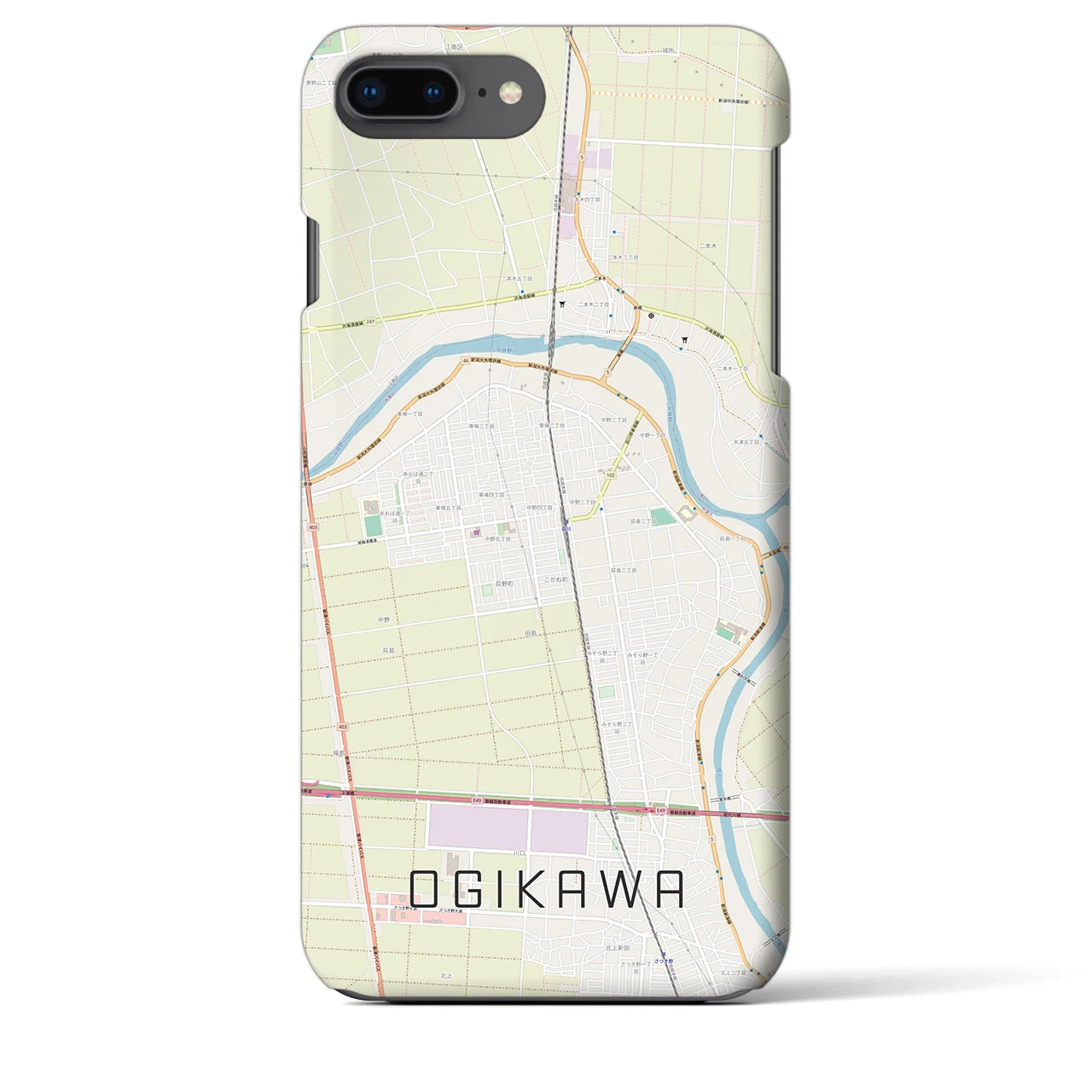【荻川(新潟県)】地図柄iPhoneケース(バックカバータイプ)
