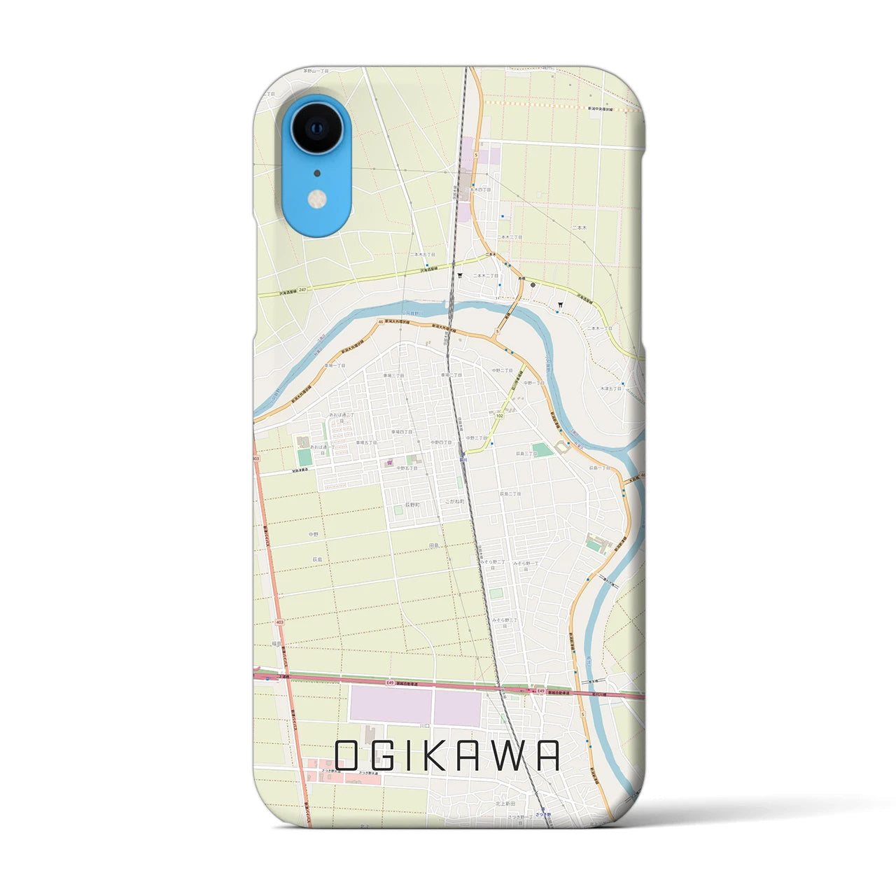 【荻川(新潟県)】地図柄iPhoneケース(バックカバータイプ)
