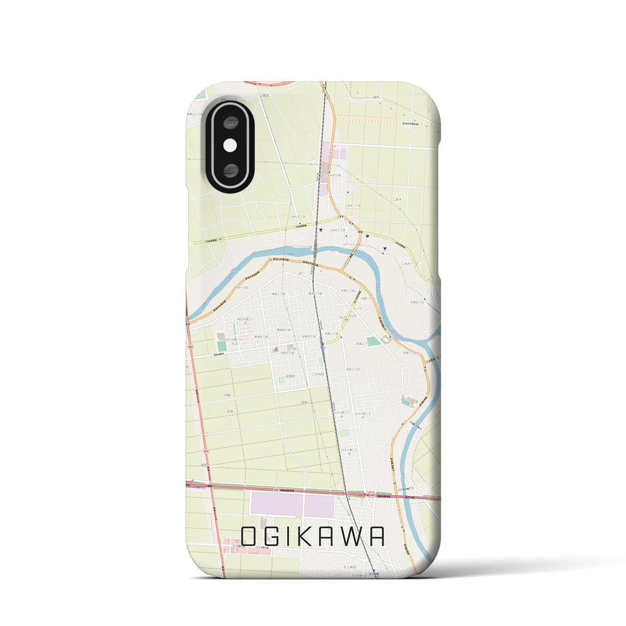 【荻川(新潟県)】地図柄iPhoneケース(バックカバータイプ)