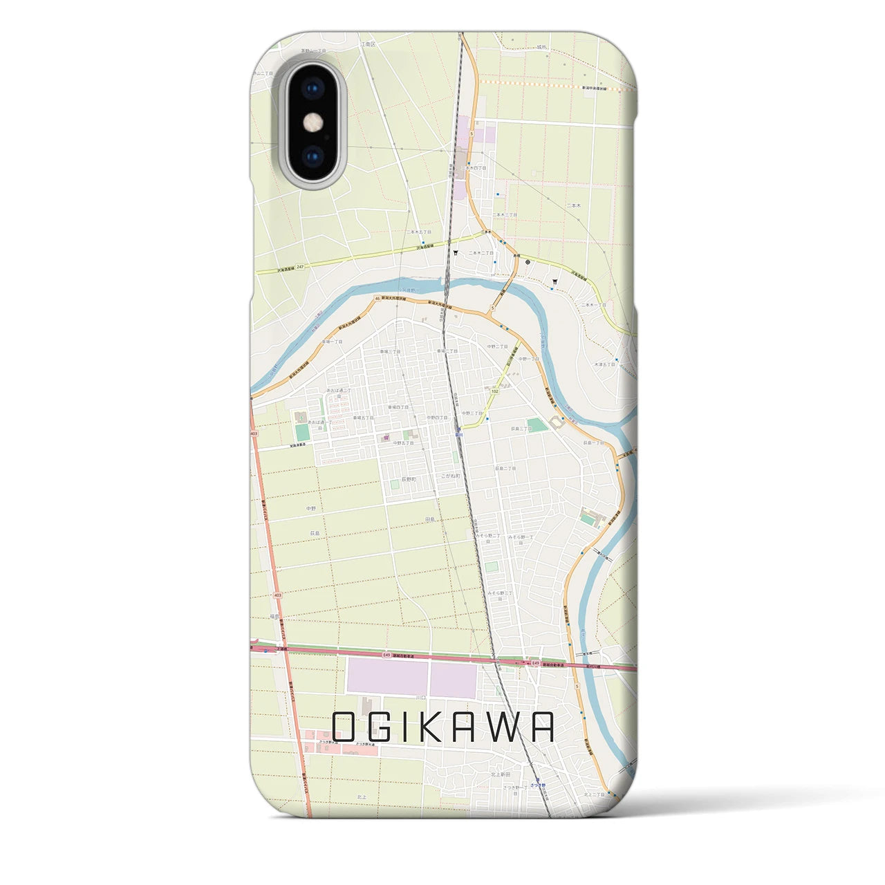 【荻川(新潟県)】地図柄iPhoneケース(バックカバータイプ)