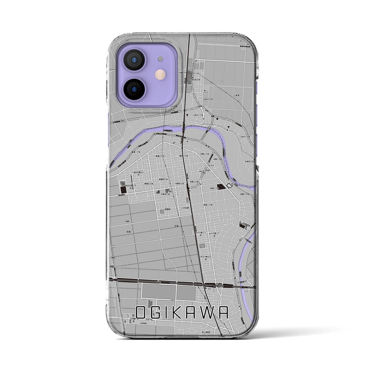 【荻川(新潟県)】地図柄iPhoneケース(クリアタイプ)