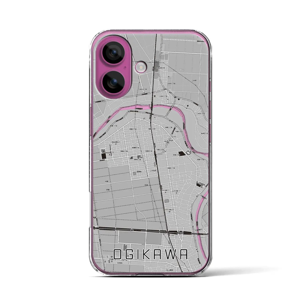 【荻川(新潟県)】地図柄iPhoneケース(クリアタイプ)