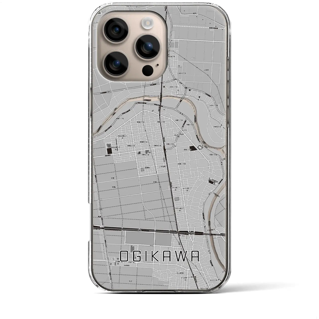 【荻川(新潟県)】地図柄iPhoneケース(クリアタイプ)