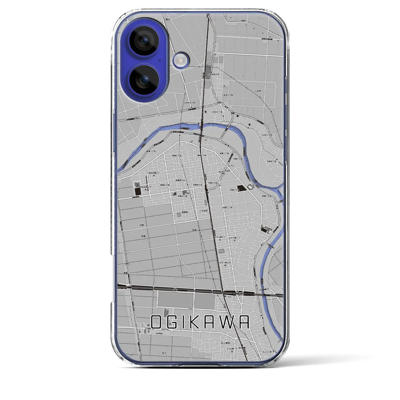 【荻川(新潟県)】地図柄iPhoneケース(クリアタイプ)