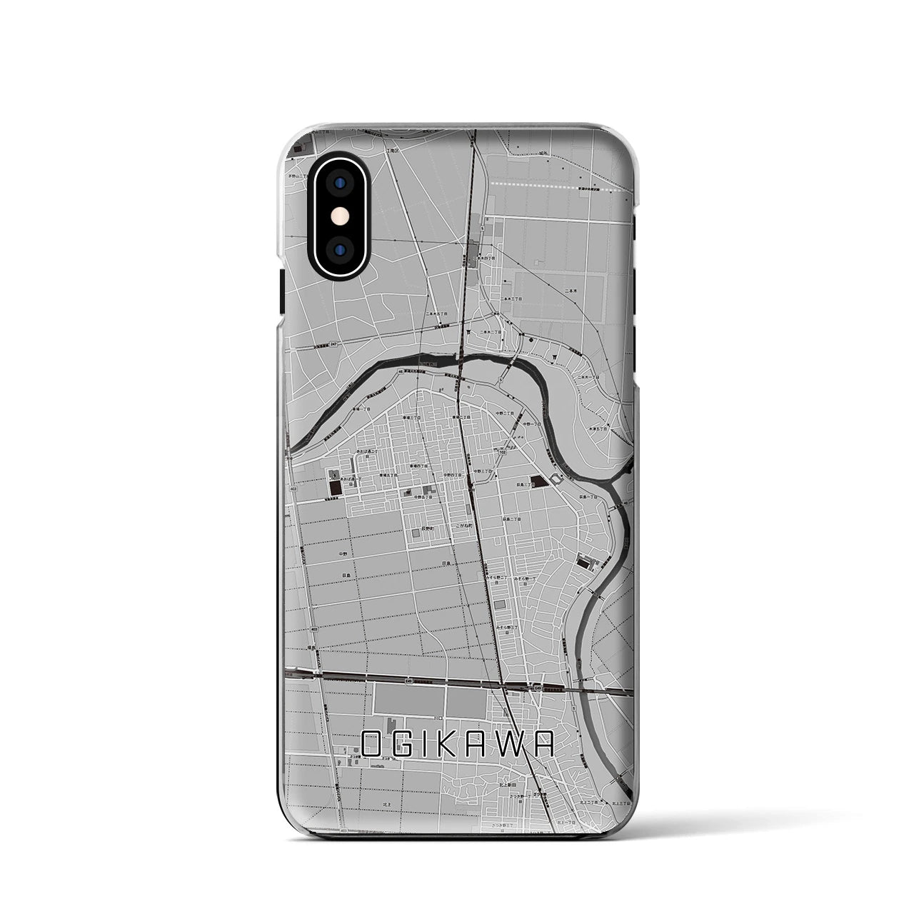 【荻川(新潟県)】地図柄iPhoneケース(クリアタイプ)