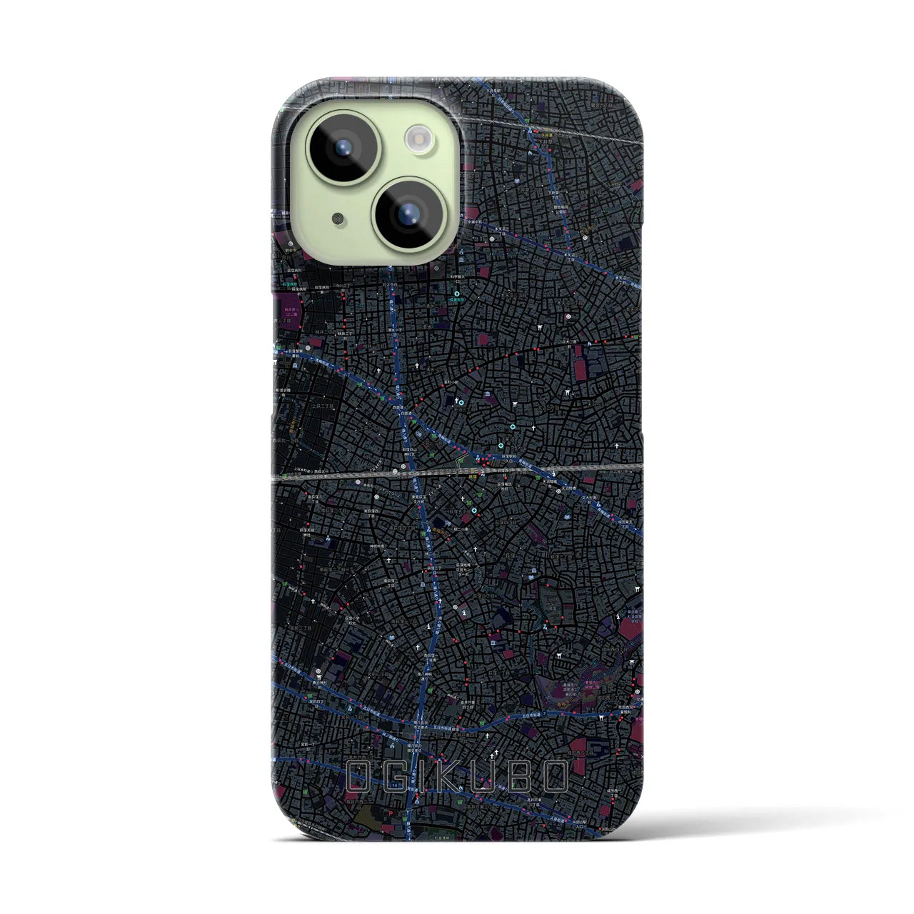 【荻窪2(東京都)】地図柄iPhoneケース(バックカバータイプ)