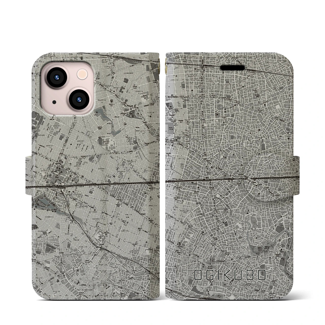 【荻窪2(東京都)】地図柄iPhoneケース(手帳タイプ)