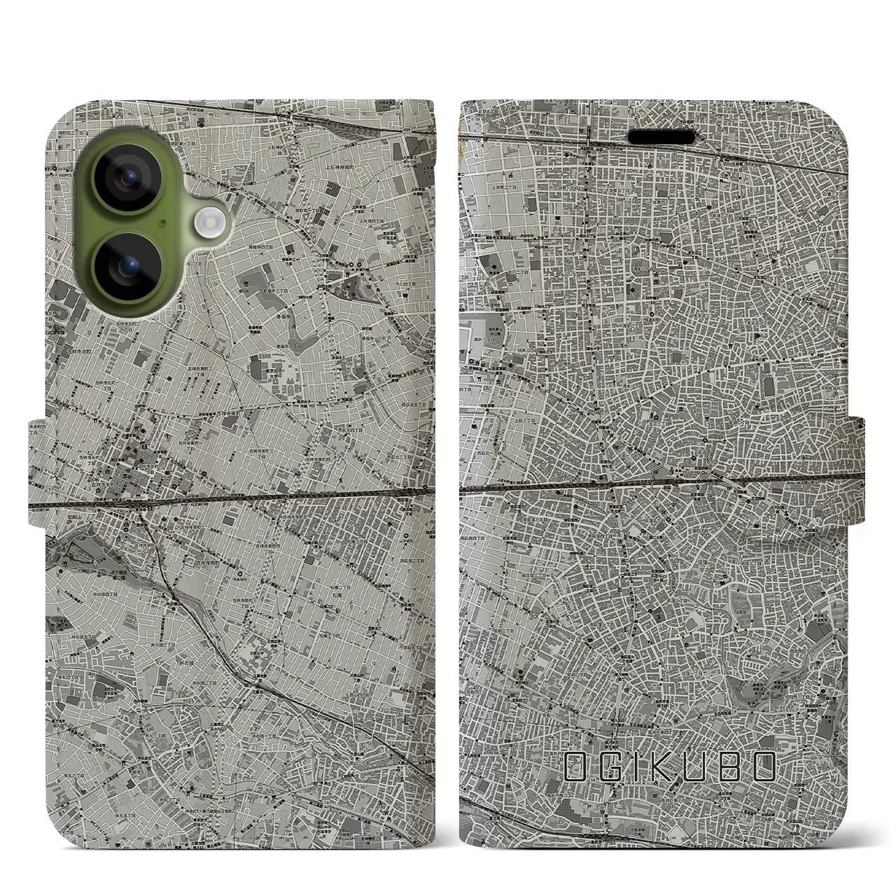 【荻窪2(東京都)】地図柄iPhoneケース(手帳タイプ)