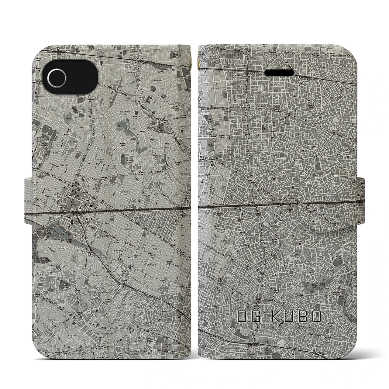 【荻窪2(東京都)】地図柄iPhoneケース(手帳タイプ)