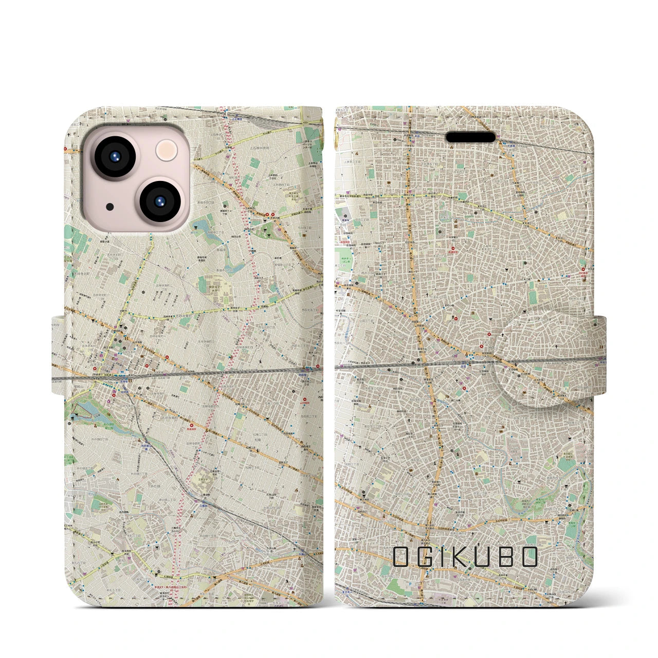 【荻窪2(東京都)】地図柄iPhoneケース(手帳タイプ)