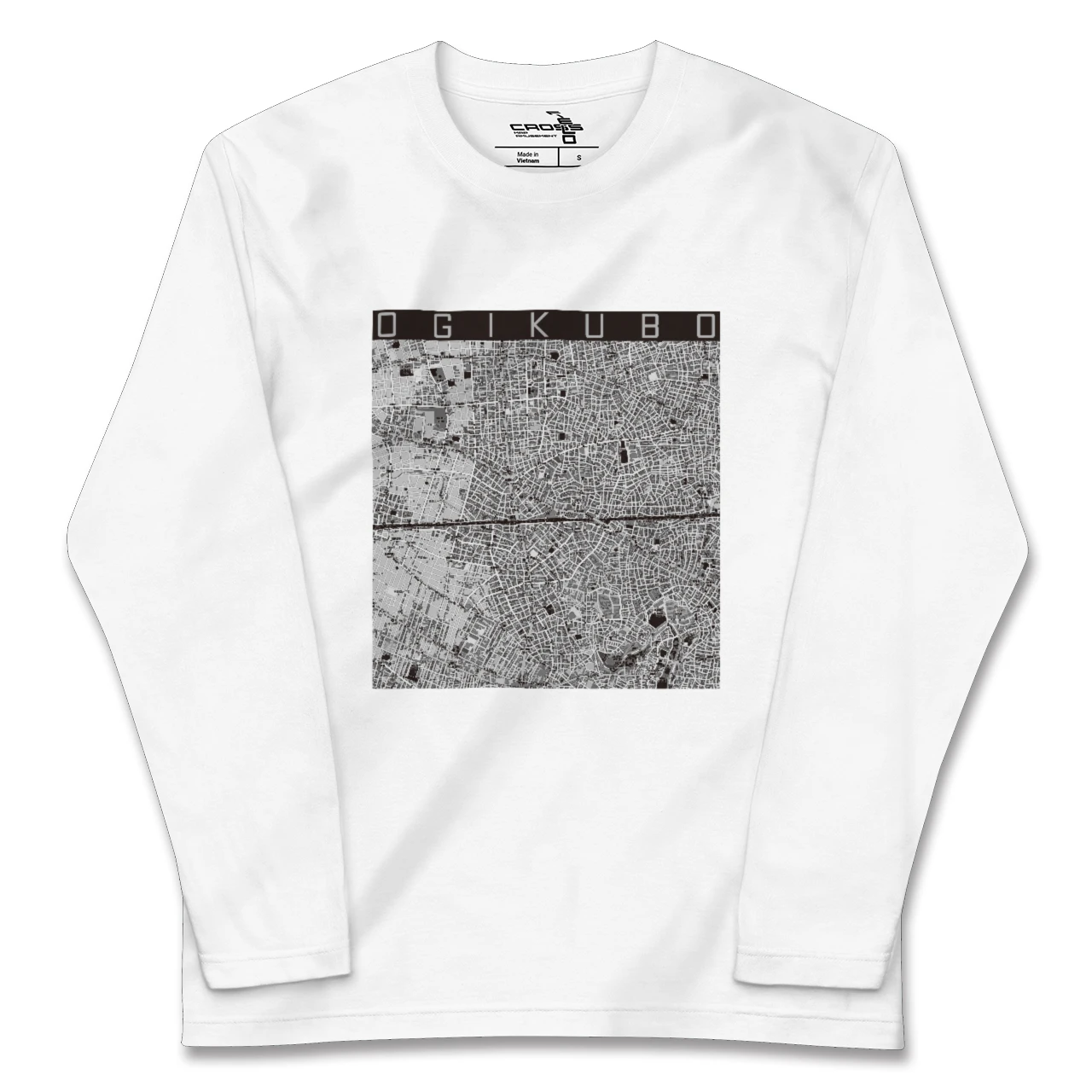 【荻窪2(東京都)】地図柄ロングスリーブTシャツ