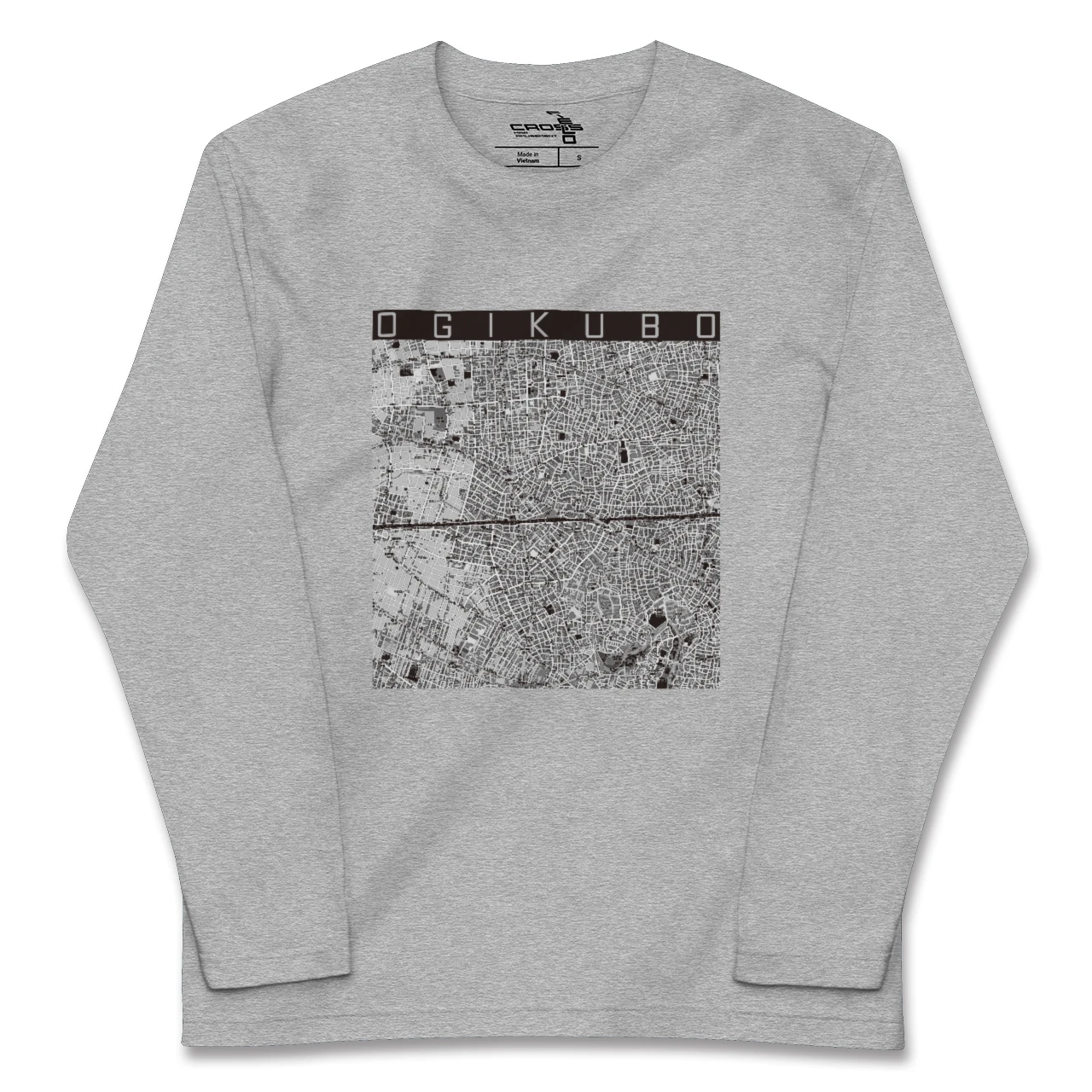 【荻窪2(東京都)】地図柄ロングスリーブTシャツ