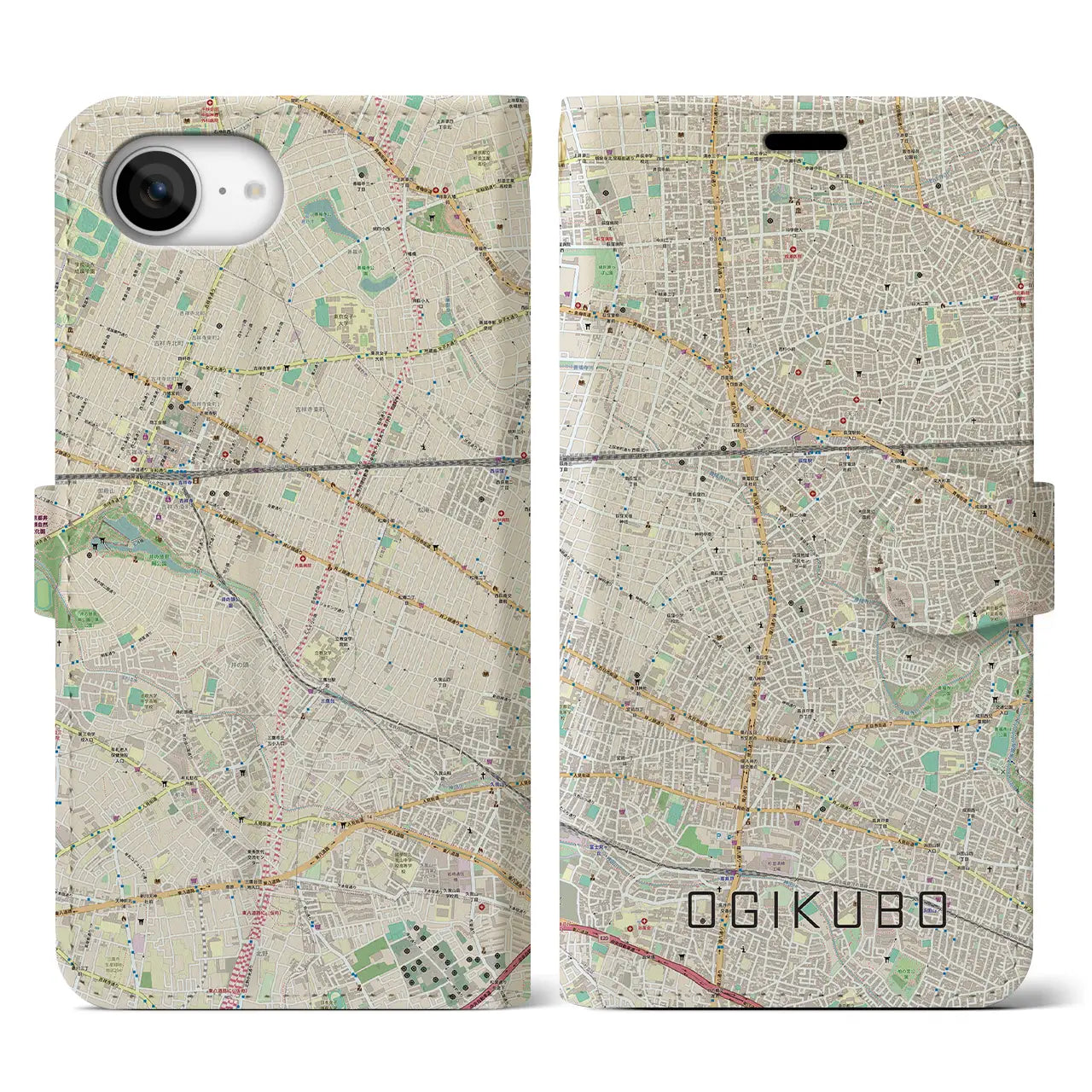 【荻窪(東京都)】地図柄iPhoneケース(手帳タイプ)