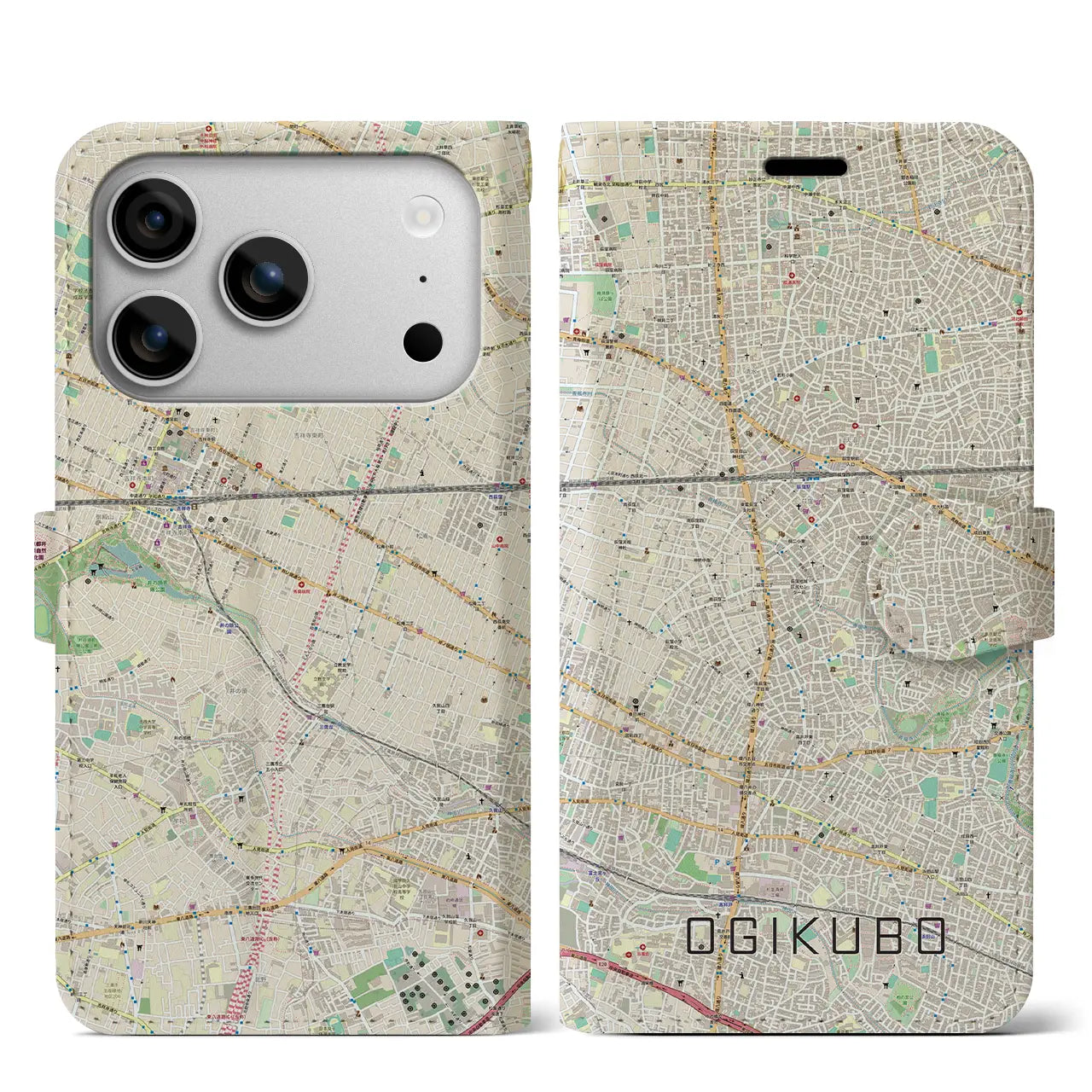 【荻窪(東京都)】地図柄iPhoneケース(手帳タイプ)