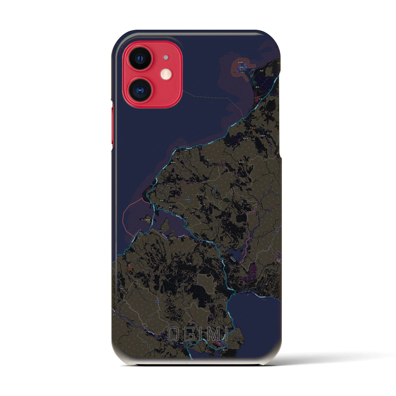 【大宜味(沖縄県)】地図柄iPhoneケース(バックカバータイプ)
