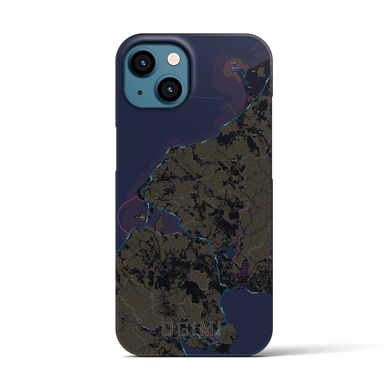 【大宜味(沖縄県)】地図柄iPhoneケース(バックカバータイプ)