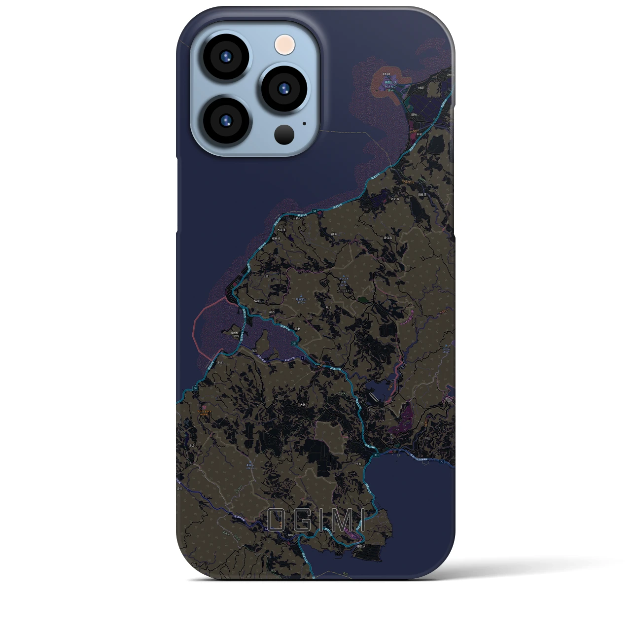 【大宜味(沖縄県)】地図柄iPhoneケース(バックカバータイプ)