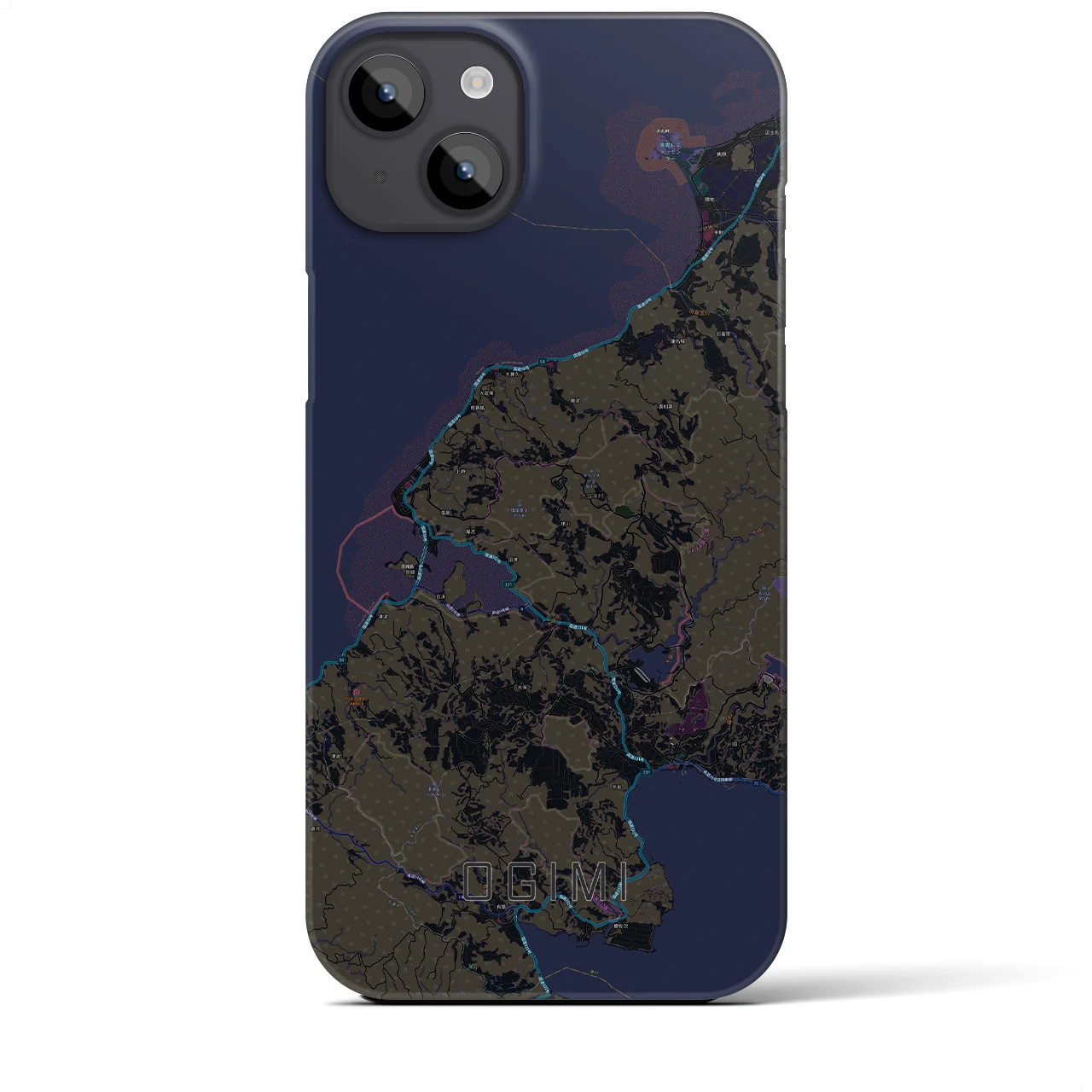【大宜味(沖縄県)】地図柄iPhoneケース(バックカバータイプ)