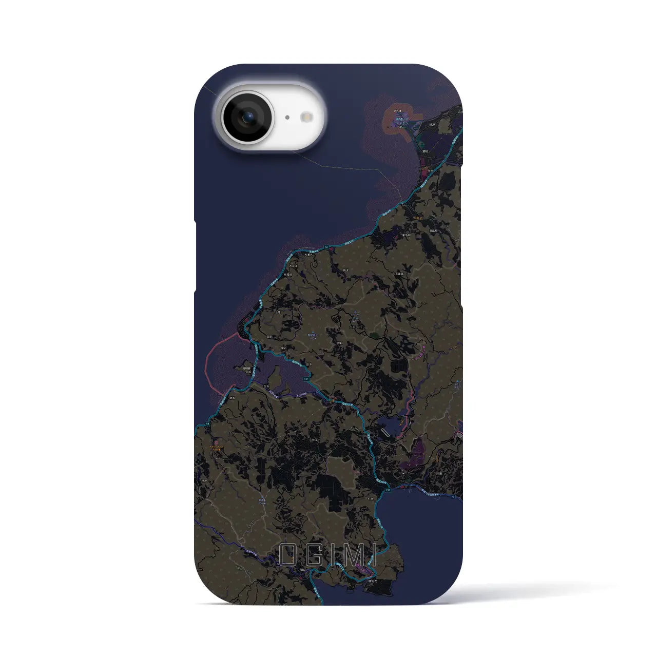 【大宜味(沖縄県)】地図柄iPhoneケース(バックカバータイプ)