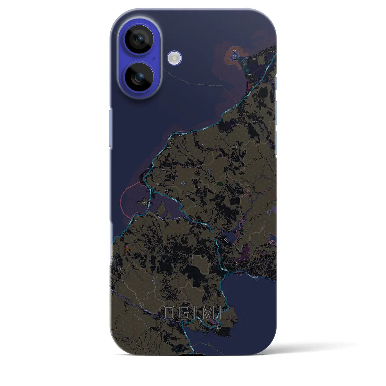 【大宜味(沖縄県)】地図柄iPhoneケース(バックカバータイプ)