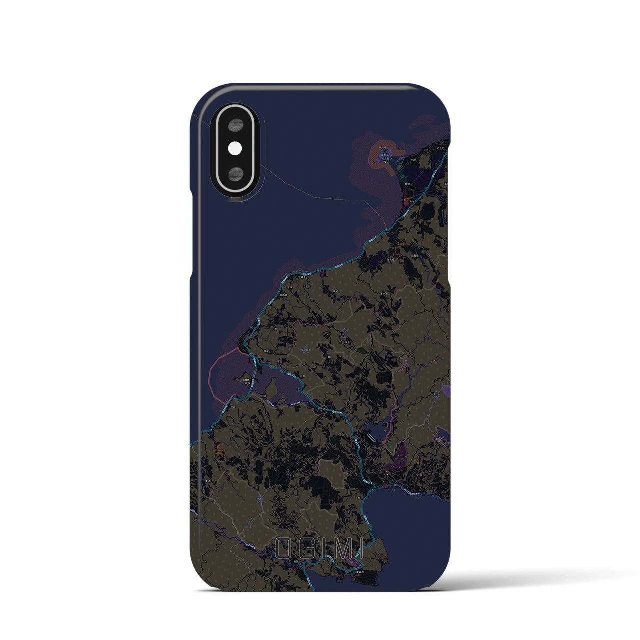 【大宜味(沖縄県)】地図柄iPhoneケース(バックカバータイプ)