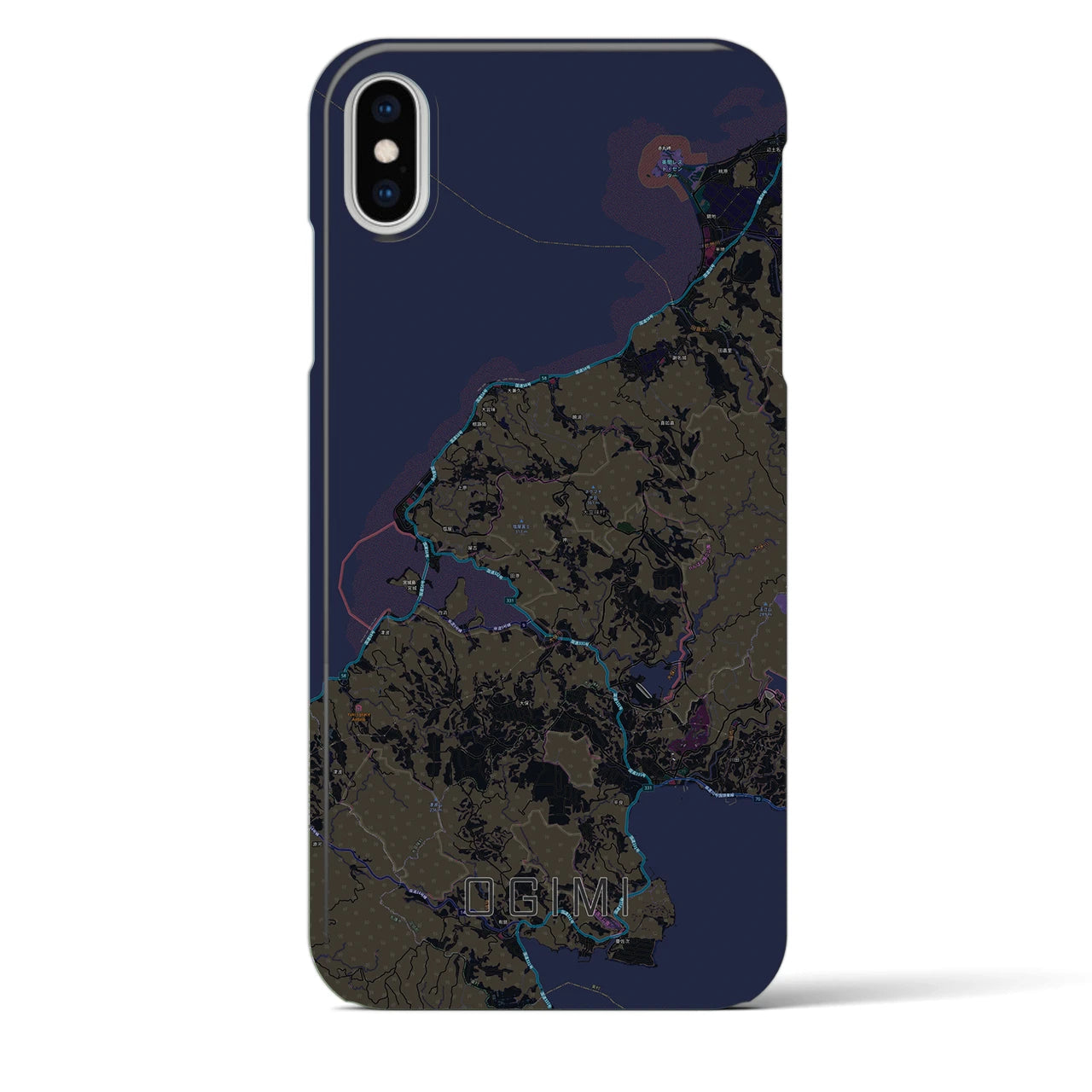 【大宜味(沖縄県)】地図柄iPhoneケース(バックカバータイプ)