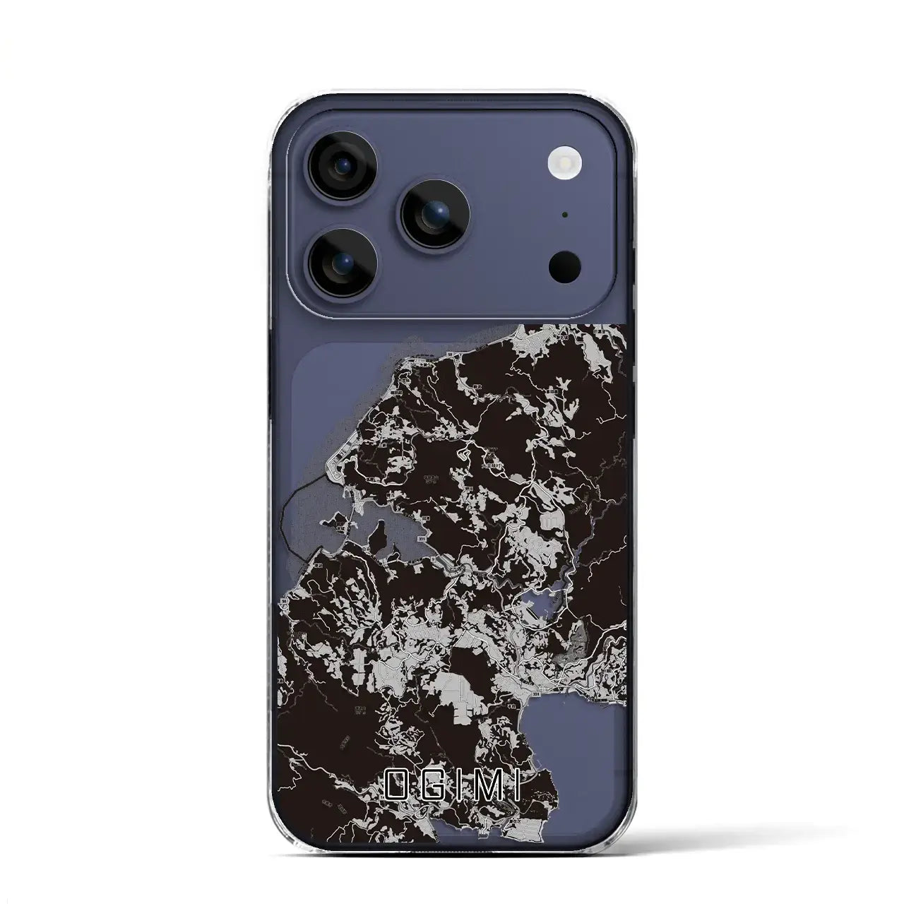 【大宜味(沖縄県)】地図柄iPhoneケース(クリアタイプ)モノトーン・iPhone 17 Pro Max 用