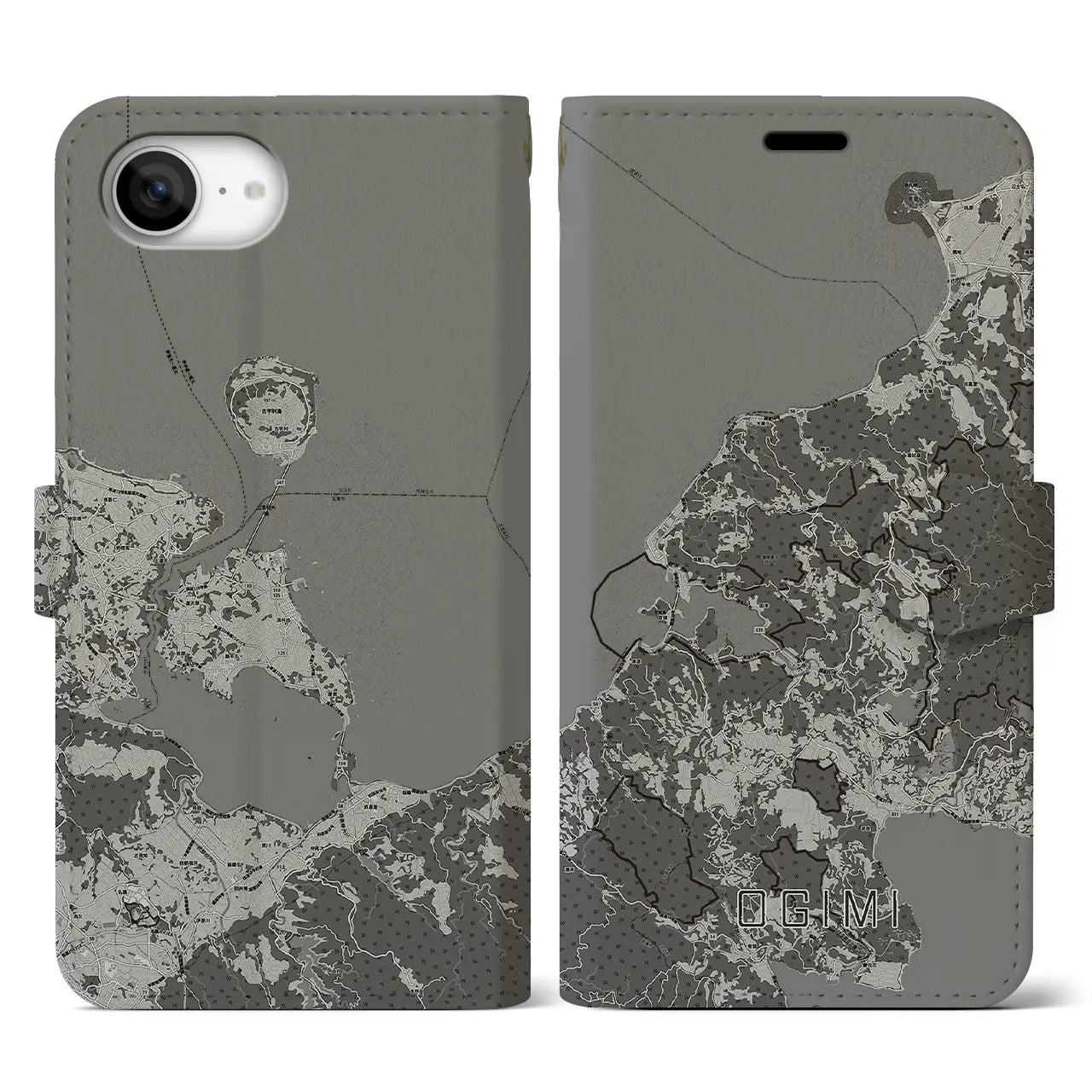 【大宜味(沖縄県)】地図柄iPhoneケース(手帳タイプ)