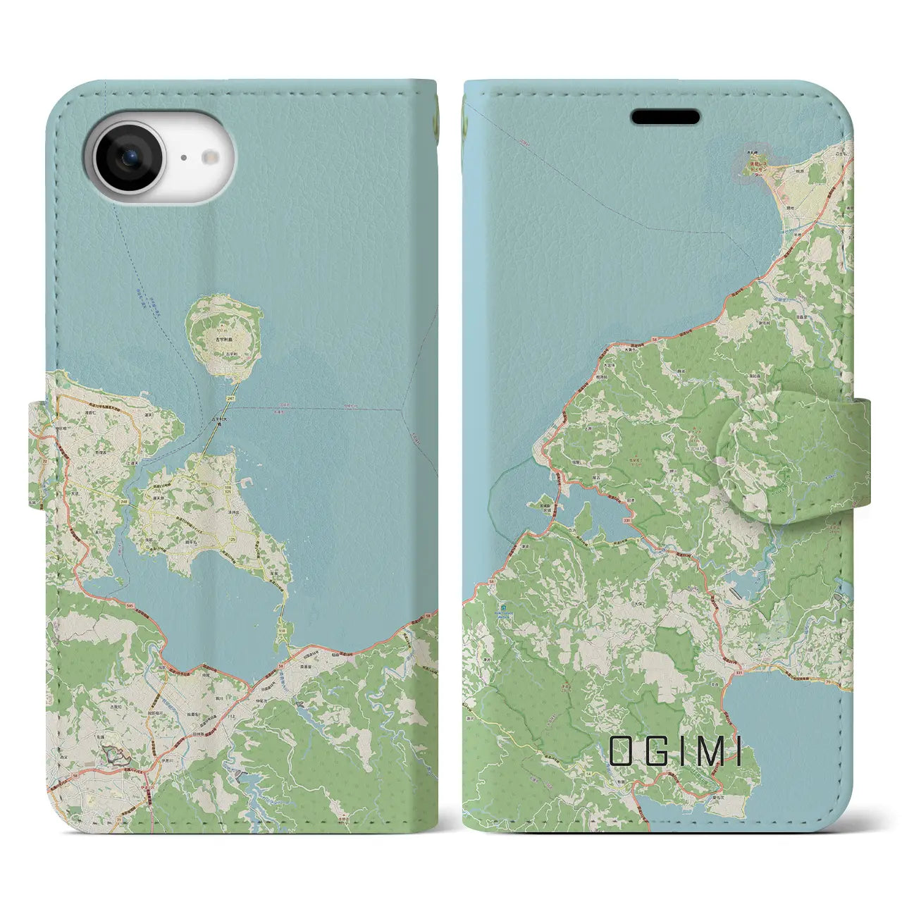 【大宜味(沖縄県)】地図柄iPhoneケース(手帳タイプ)