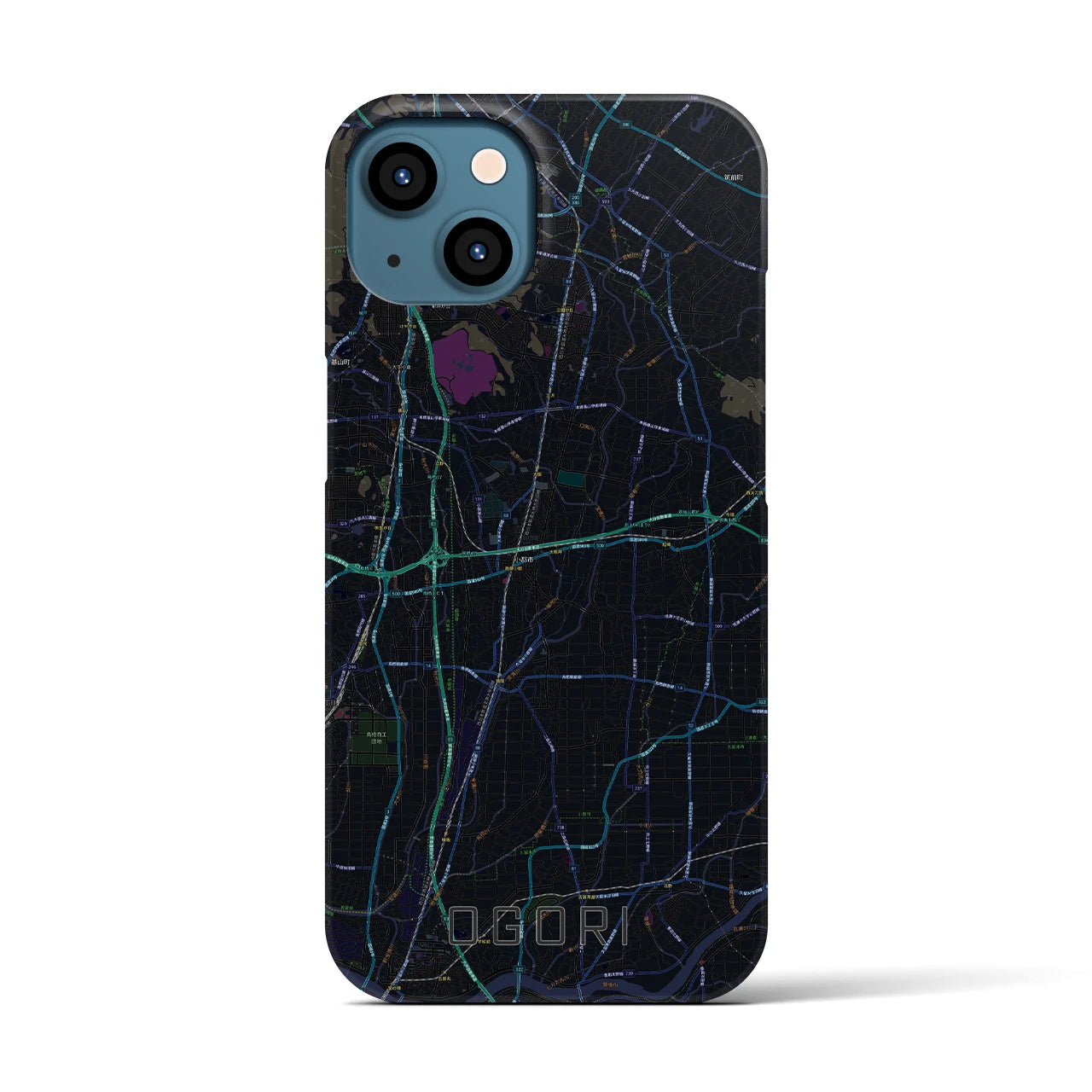 【小郡(福岡県)】地図柄iPhoneケース(バックカバータイプ)