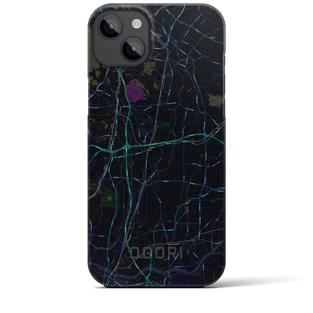【小郡(福岡県)】地図柄iPhoneケース(バックカバータイプ)