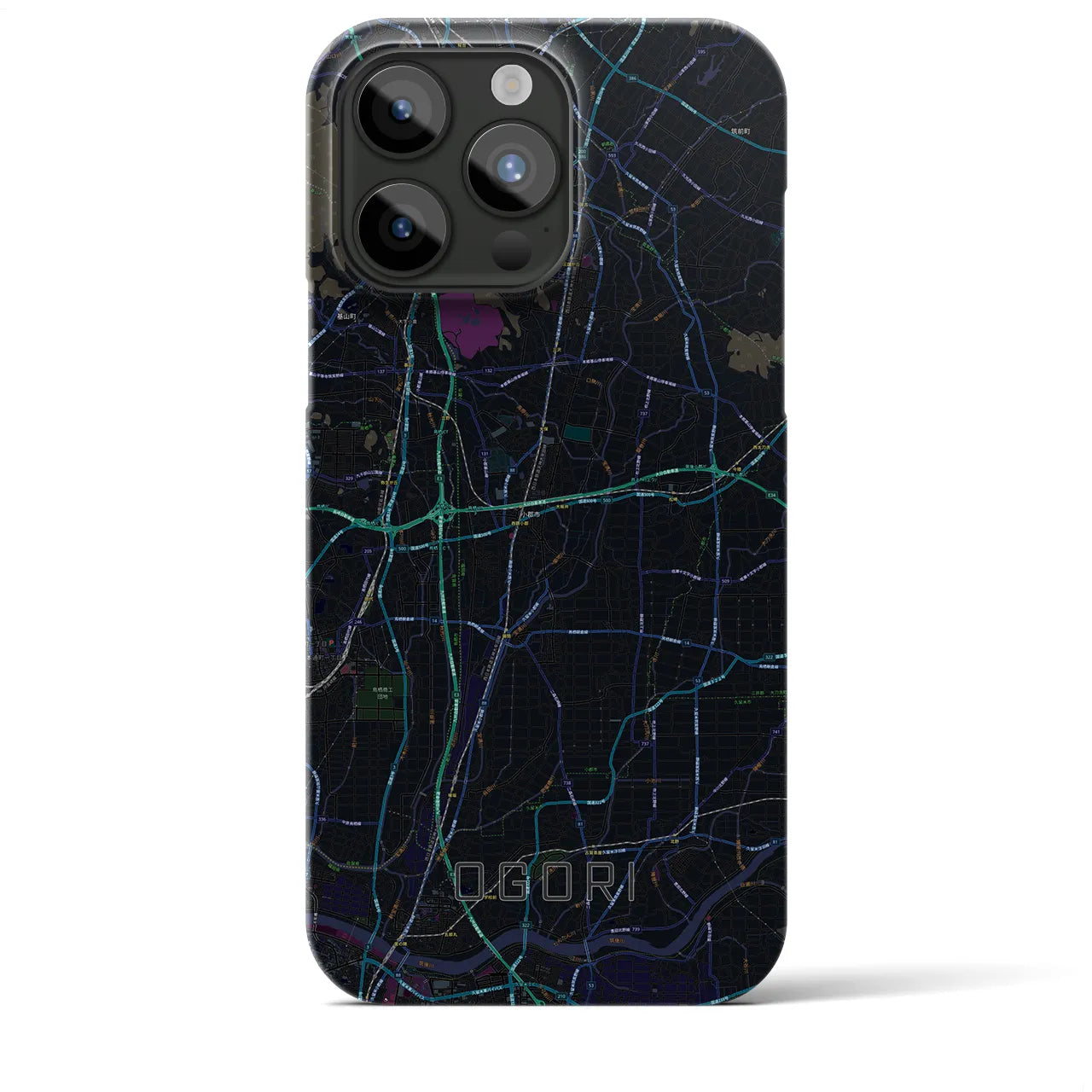 【小郡(福岡県)】地図柄iPhoneケース(バックカバータイプ)
